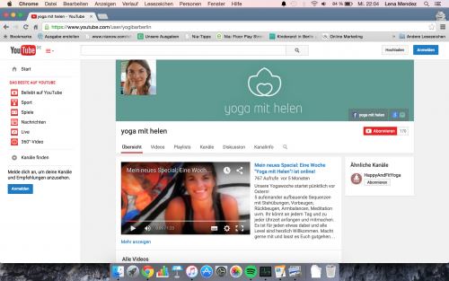 Yoga mit Helen Meyer - Youtube-Channel mit kostenlosen Videos